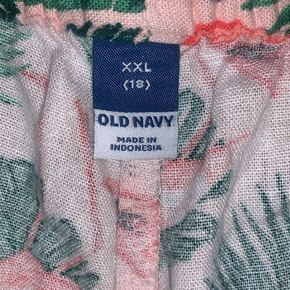 Old Navy Shorts Pink Flamingo Palm Elastic Waist & Kids Matching Set Size 5T - Picture 6 of 8